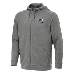 Colorado Avalanche Antigua Effortless Full-Zip Hoodie Jacket - Heather Black - NHL 202234381