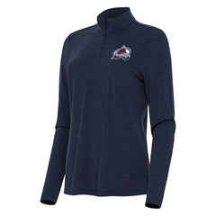 Colorado Avalanche Antigua Women's Bright Quarter-Zip Top - Heather Navy - NHL 202234494
