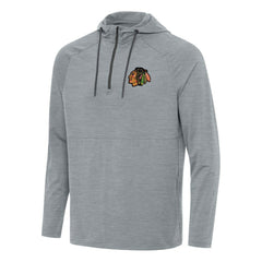 Chicago Blackhawks Antigua Spikes Quarter-Zip Hoodie - Heather Gray - NHL 202234812