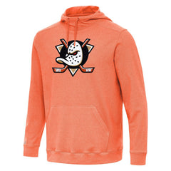 Anaheim Ducks Antigua Cloud Pullover Hoodie - Heather Orange - NHL 202234886