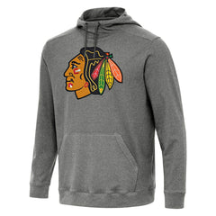 Chicago Blackhawks Antigua Cloud Pullover Hoodie - Heather Black - NHL 202234895