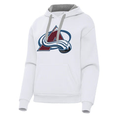Colorado Avalanche Antigua Women's Victory Pullover Hoodie - White - NHL 202235608