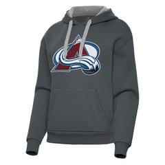 Colorado Avalanche Antigua Women's Victory Pullover Hoodie - Charcoal - NHL 202235618