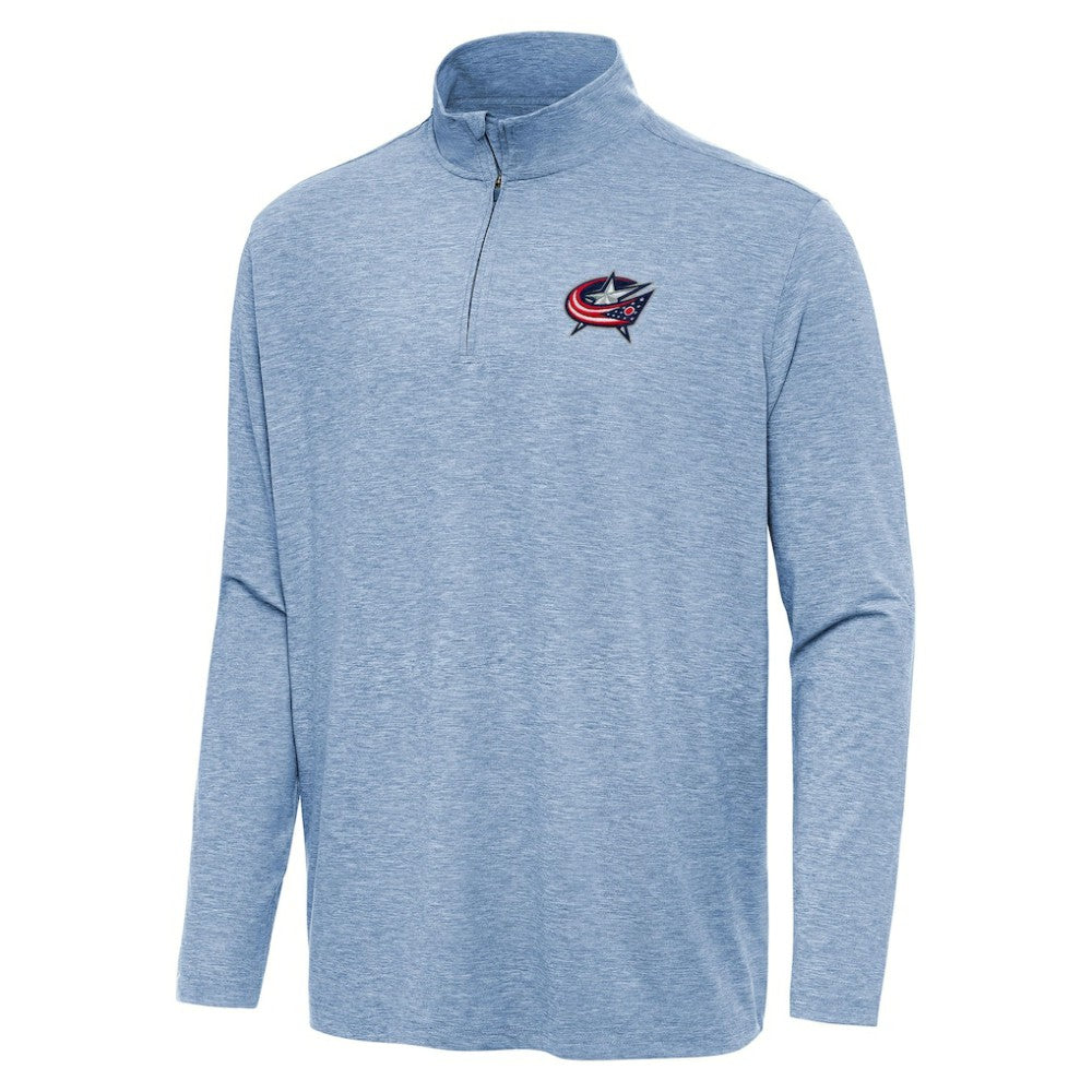 Columbus Blue Jackets Antigua Hunk Quarter-Zip Top - Heather Aqua - NHL 202235704