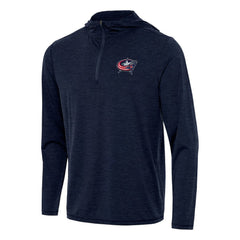 Columbus Blue Jackets Antigua Tidy Quarter-Zip Hoodie - Heather Navy - NHL 202235821