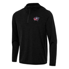 Columbus Blue Jackets Antigua Tidy Quarter-Zip Hoodie - Heather Black - NHL 202235825