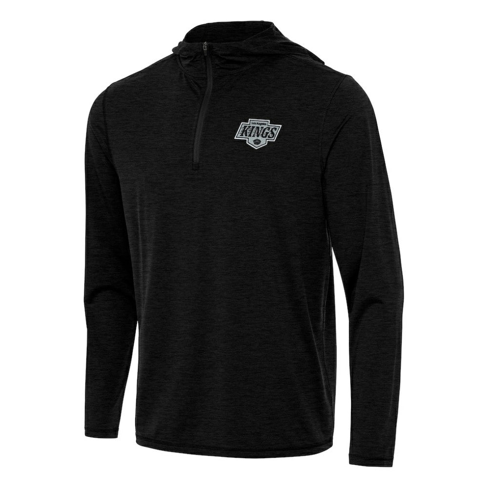 Los Angeles Kings Antigua Tidy Quarter-Zip Hoodie - Heather Black - NHL 202235833