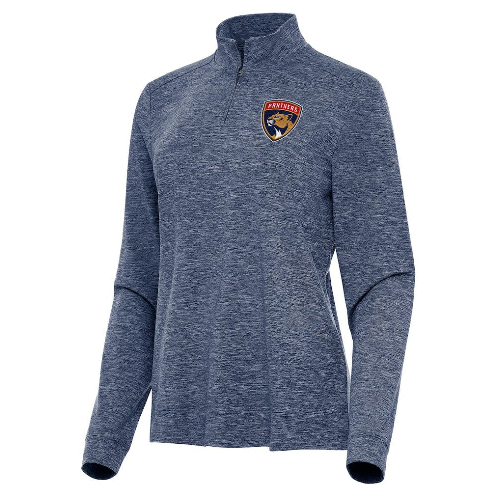 Florida Panthers Antigua Women's Mentor Quarter-Zip Mock Long Sleeve Top - Heather Navy - NHL 202235885