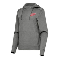 Detroit Red Wings Antigua Women's Justice Pullover Hoodie - Heather Black - NHL 202235990