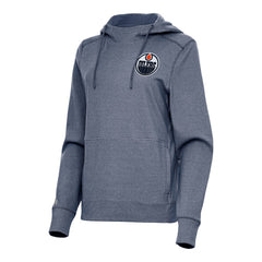 Edmonton Oilers Antigua Women's Justice Pullover Hoodie - Heather Navy - NHL 202236006