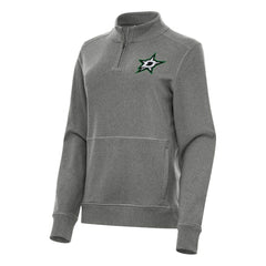 Dallas Stars Antigua Women's Crush Quarter-Zip Fleece Sweatshirt - Heather Black - NHL 202236032