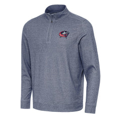 Columbus Blue Jackets Antigua Subtle Quarter-Zip Sweatshirt - Heather Navy - NHL 202236195