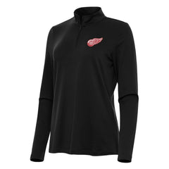 Detroit Red Wings Antigua Women's Reprocess Quarter-Zip Top - Black - NHL 202236657