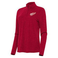 Detroit Red Wings Antigua Women's Bright Quarter-Zip Top - Heather Red - NHL 202236724