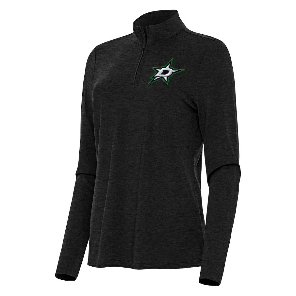 Dallas Stars Antigua Women's Bright Quarter-Zip Top - Heather Black - NHL 202236735