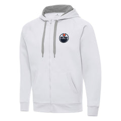 Edmonton Oilers Antigua Big & Tall Victory Full-Zip Hoodie - White - NHL 202237132