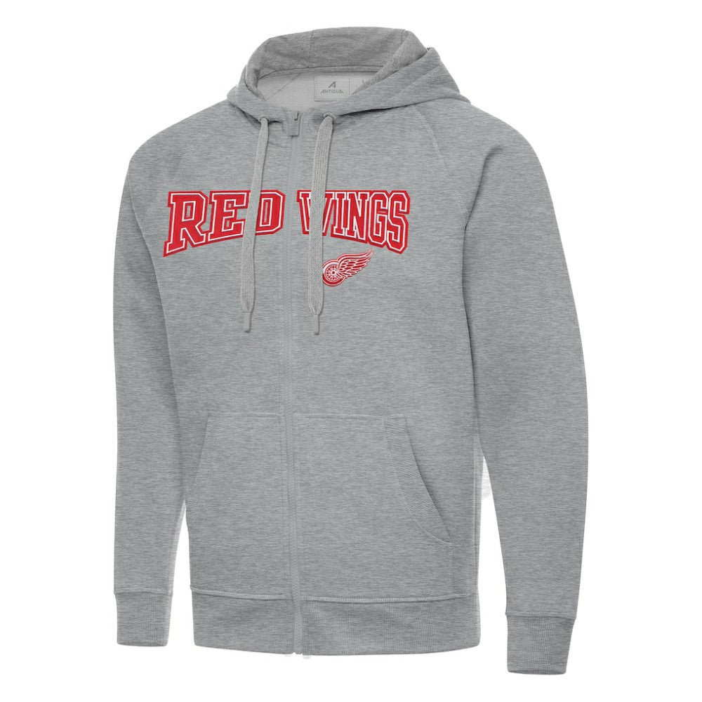 Detroit Red Wings Antigua Big & Tall Victory Full-Zip Hoodie - Heather Gray - NHL 202237260