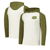 Montreal Canadiens Antigua Intrepid Sand Raglan Long Sleeve Hoodie T-Shirt - Cream/Olive - NHL 202253445