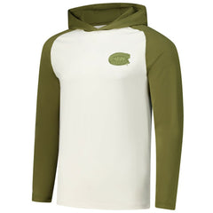 Montreal Canadiens Antigua Intrepid Sand Raglan Long Sleeve Hoodie T-Shirt - Cream/Olive - NHL 202253445