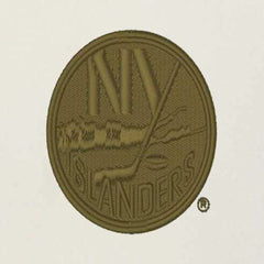 New York Islanders Antigua Intrepid Sand Raglan Long Sleeve Hoodie T-Shirt - Cream/Olive - NHL 202253448