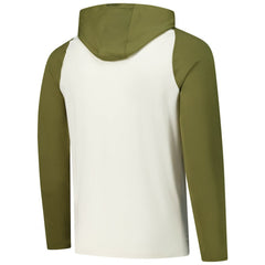 Toronto Maple Leafs Antigua Intrepid Sand Raglan Long Sleeve Hoodie T-Shirt - Cream/Olive - NHL 202253457