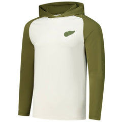 Detroit Red Wings Antigua Intrepid Sand Raglan Long Sleeve Hoodie T-Shirt - Cream/Olive - NHL 202253460