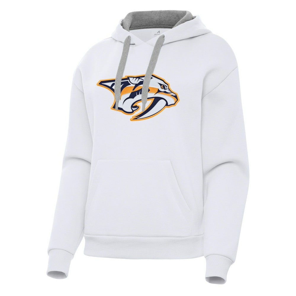 Nashville Predators Antigua Women's Victory Pullover Hoodie - White - NHL 202253472