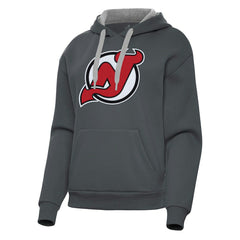 New Jersey Devils Antigua Women's Victory Pullover Hoodie - Charcoal - NHL 202253482