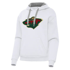 Minnesota Wild Antigua Women's Victory Pullover Hoodie - White - NHL 202253503