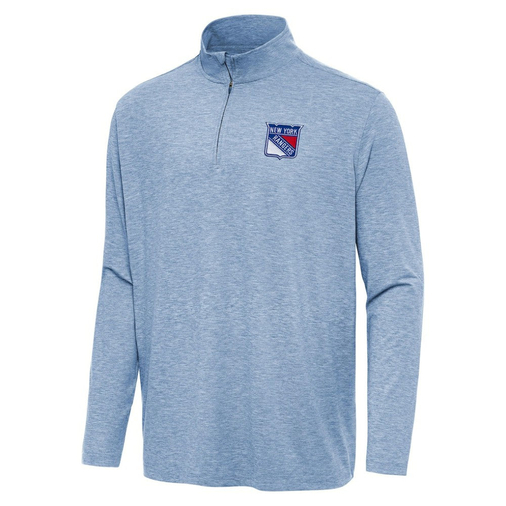 New York Rangers Antigua Hunk Quarter-Zip Top - Heather Blue - NHL 202253582
