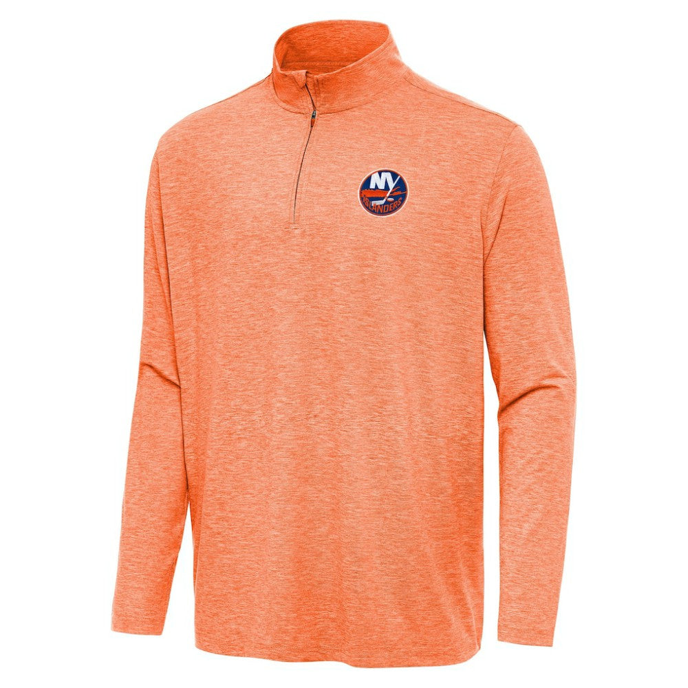 New York Islanders Antigua Hunk Quarter-Zip Top - Heather Orange - NHL 202253585