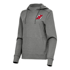 New Jersey Devils Antigua Women's Justice Pullover Hoodie - Heather Black - NHL 202253881