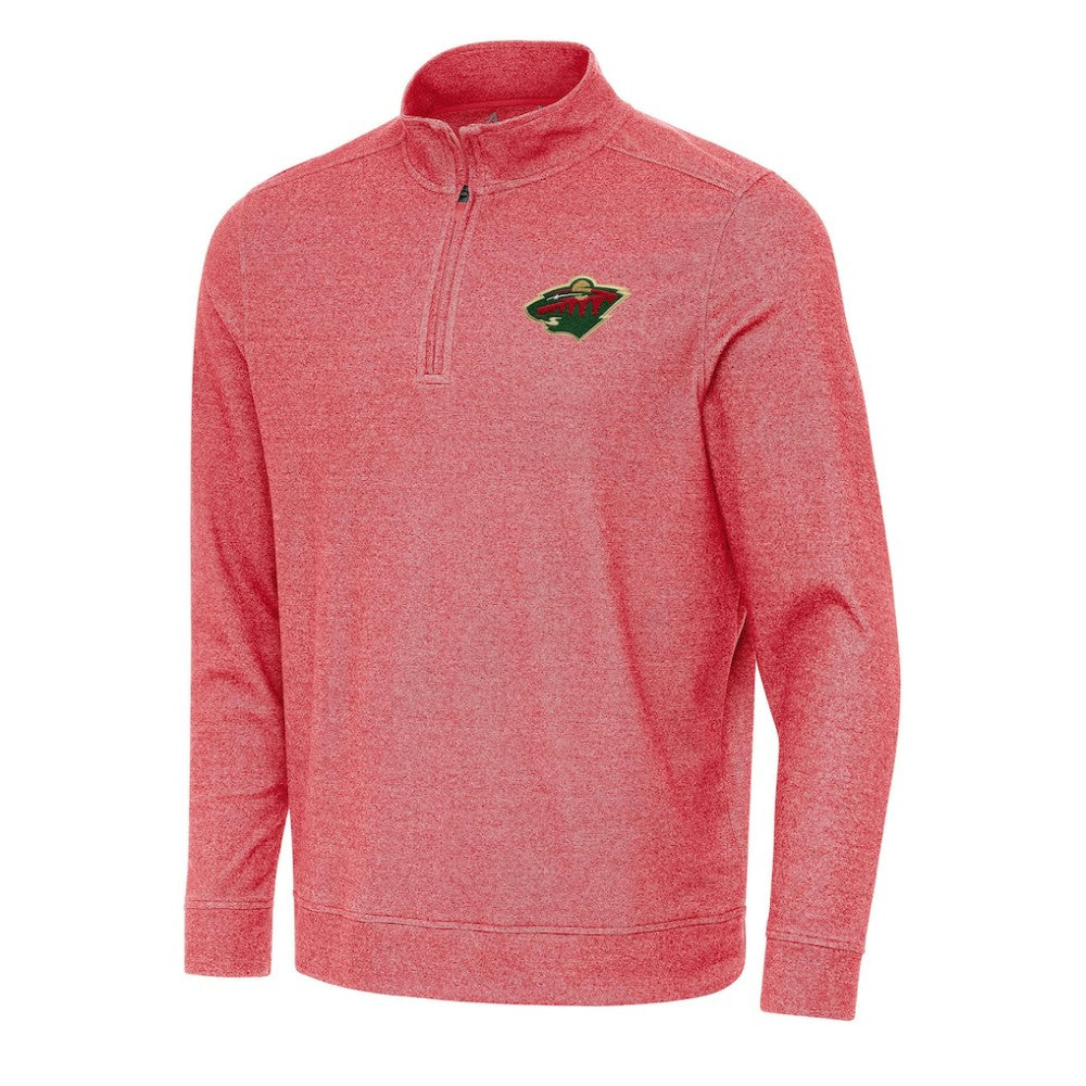 Minnesota Wild Antigua Subtle Quarter-Zip Sweatshirt - Heather Red - NHL 202254046