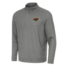 Minnesota Wild Antigua Subtle Quarter-Zip Sweatshirt - Heather Black - NHL 202254047