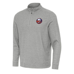 New York Islanders Antigua Subtle Quarter-Zip Sweatshirt - Heather Gray - NHL 202254059