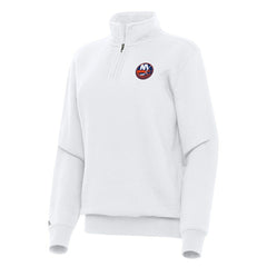 New York Islanders Antigua Women's Victory Quarter-Zip Sweatshirt - White - NHL 202254139