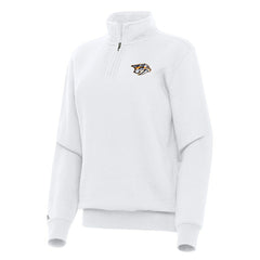 Nashville Predators Antigua Women's Victory Quarter-Zip Sweatshirt - White - NHL 202254147