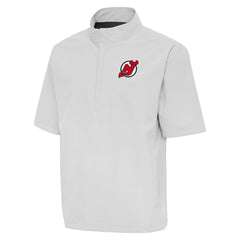 New Jersey Devils Antigua Brisk Quarter-Zip Windbreaker - Heather Gray - NHL 202254404