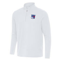 New York Rangers Antigua Intent Quarter-Zip Top - White - NHL 202254453