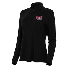 Montreal Canadiens Antigua Women's Intent Quarter-Zip Top - Black - NHL 202254727