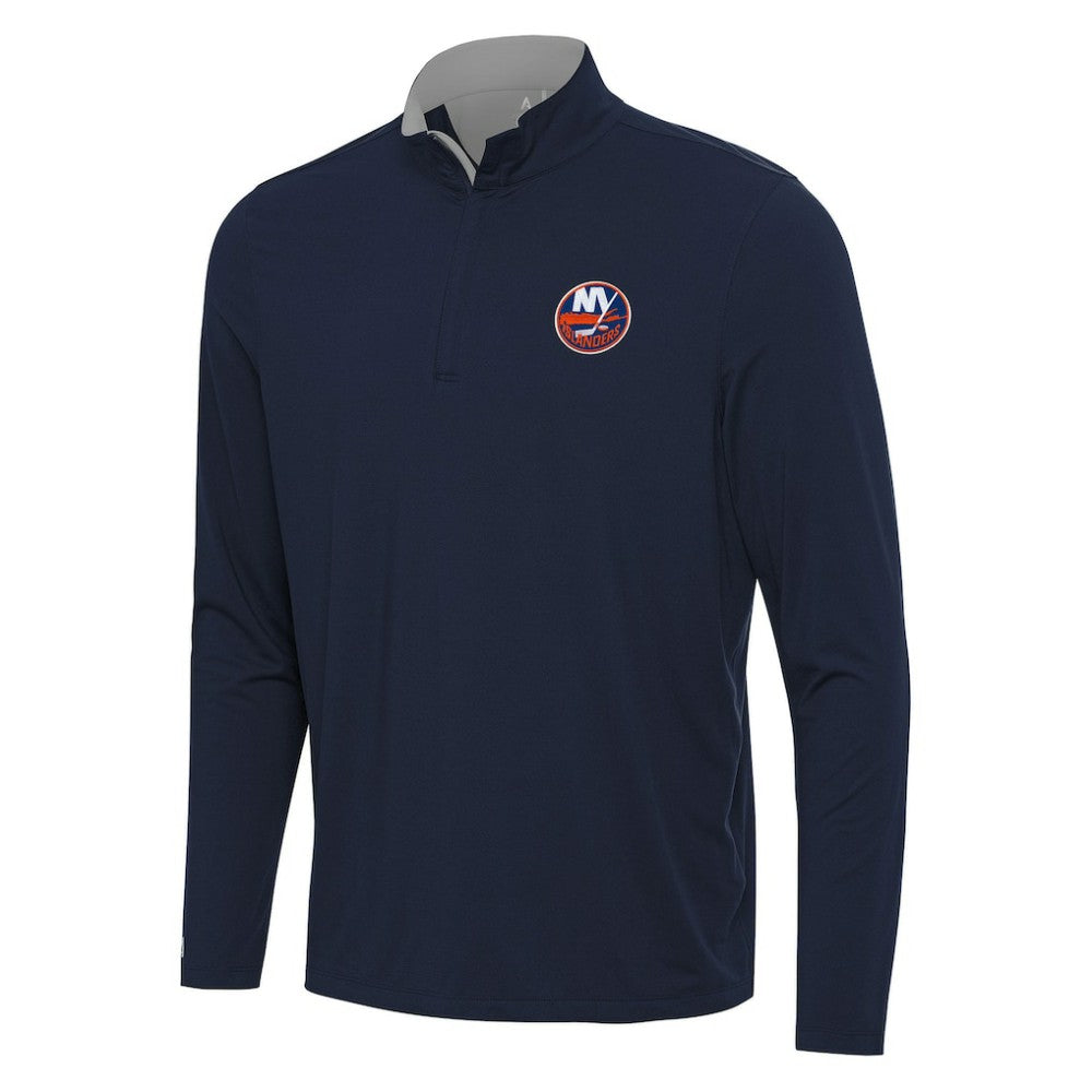 New York Islanders Antigua Content Quarter-Zip Pullover Top - Navy/Gray - NHL 202254829