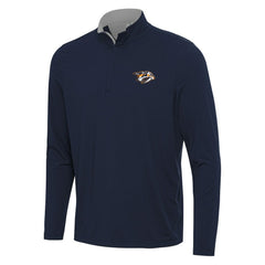 Nashville Predators Antigua Content Quarter-Zip Pullover Top - Navy/Gray - NHL 202254840