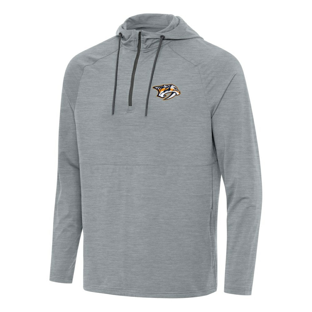 Nashville Predators Antigua Spikes Quarter-Zip Hoodie - Heather Gray - NHL 202254943