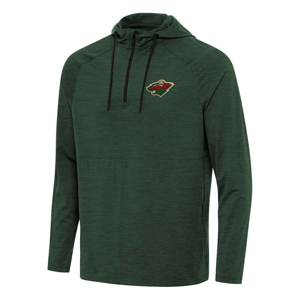 Minnesota Wild Antigua Spikes Quarter-Zip Hoodie - Hunter Green - NHL 202254950