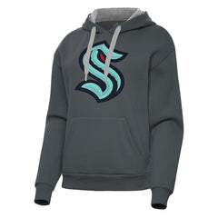 Seattle Kraken Antigua Women's Victory Pullover Hoodie - Charcoal - NHL 202256942