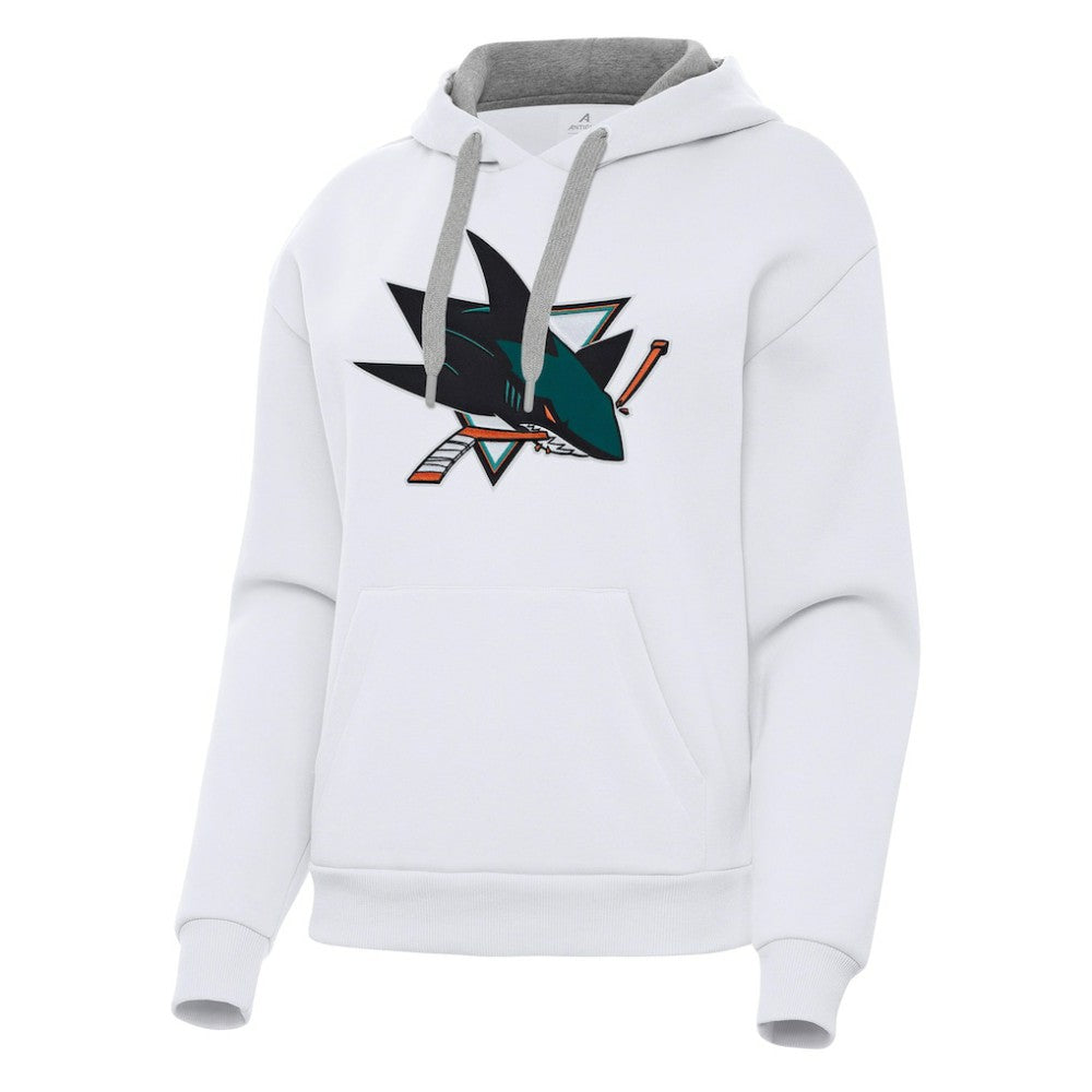 San Jose Sharks Antigua Women's Victory Pullover Hoodie - White - NHL 202256959