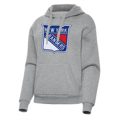 New York Rangers Antigua Women's Victory Pullover Hoodie - Heather Gray - NHL 202256968