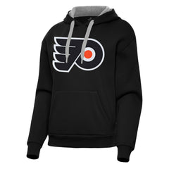 Philadelphia Flyers Antigua Women's Victory Pullover Hoodie - Black - NHL 202256971