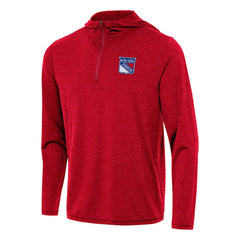 New York Rangers Antigua Tidy Quarter-Zip Hoodie - Heather Red - NHL 202257163