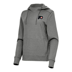 Philadelphia Flyers Antigua Women's Justice Pullover Hoodie - Heather Black - NHL 202257327